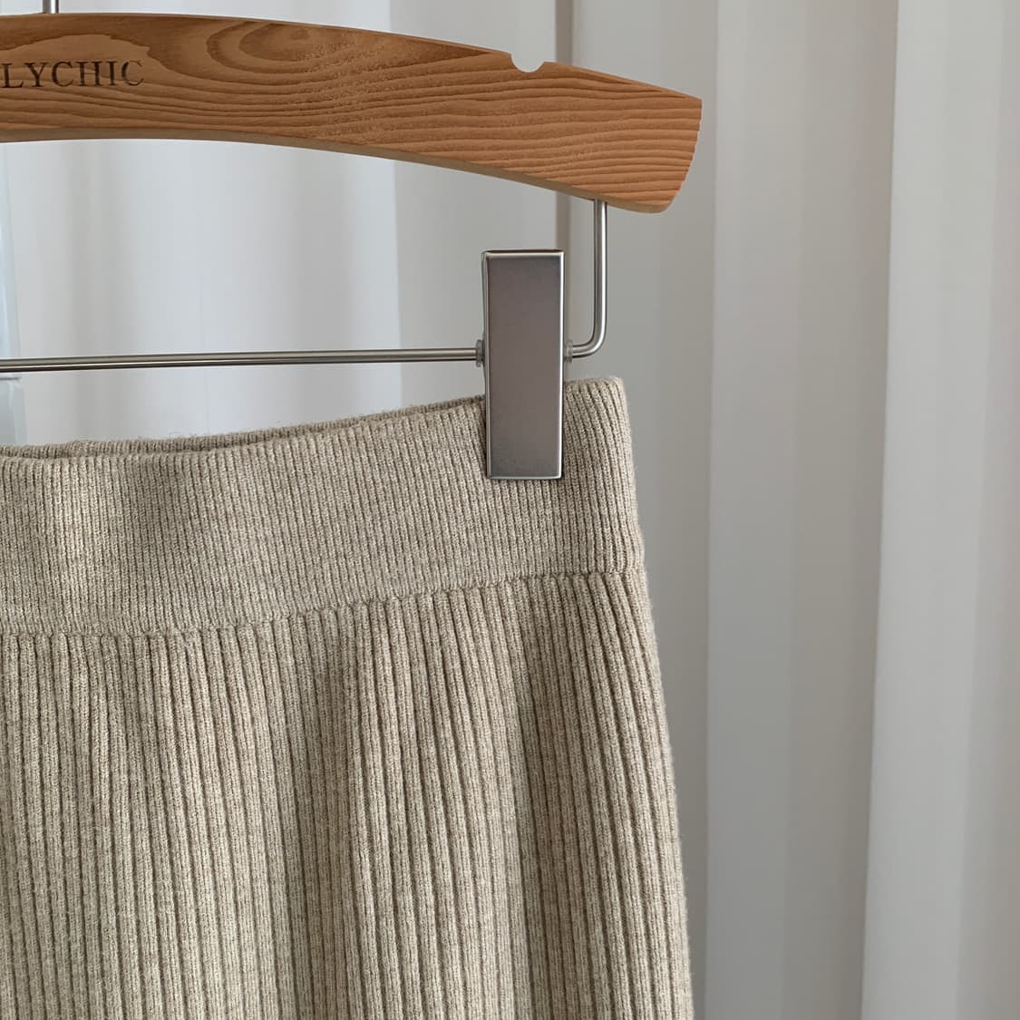 H라인 밴딩 니트 롱스커트 상품이미지3