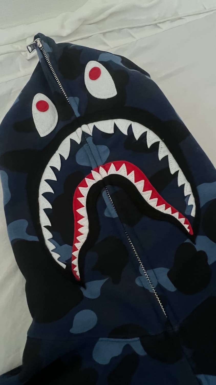 베이프 카모 샤크 후드집업 청계 네이비 M 상품이미지4