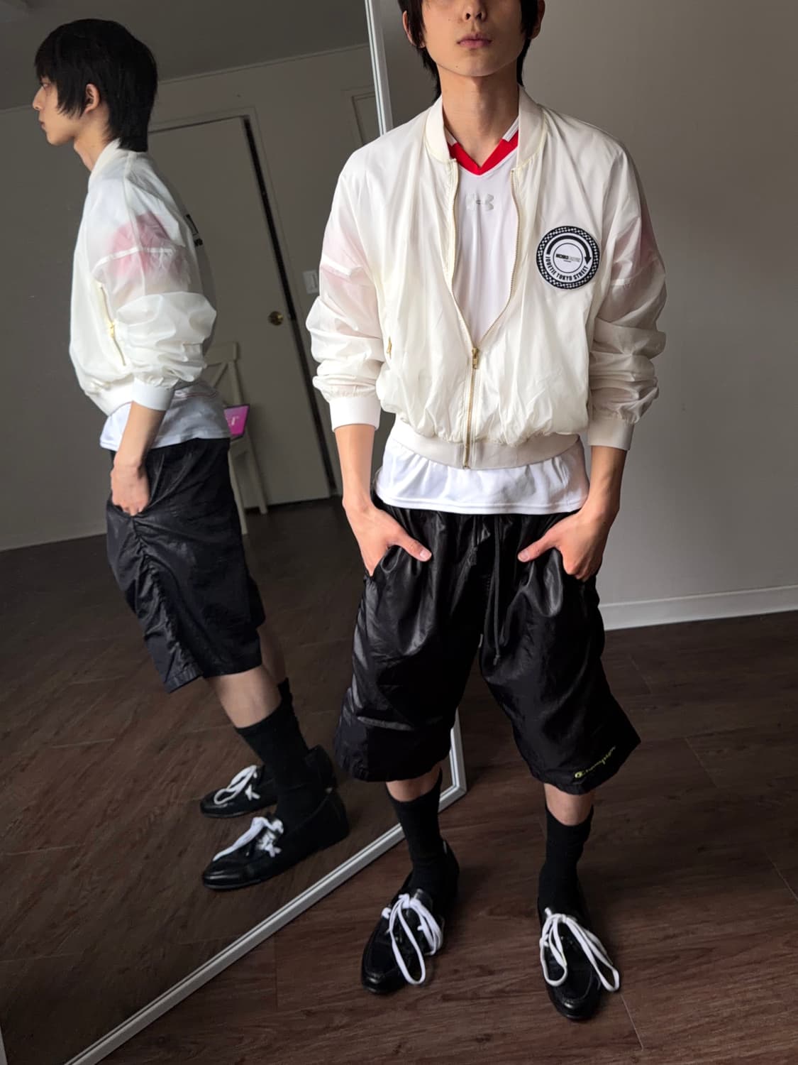 Champion 글로시 블랙 스포츠 쇼츠 상품이미지4