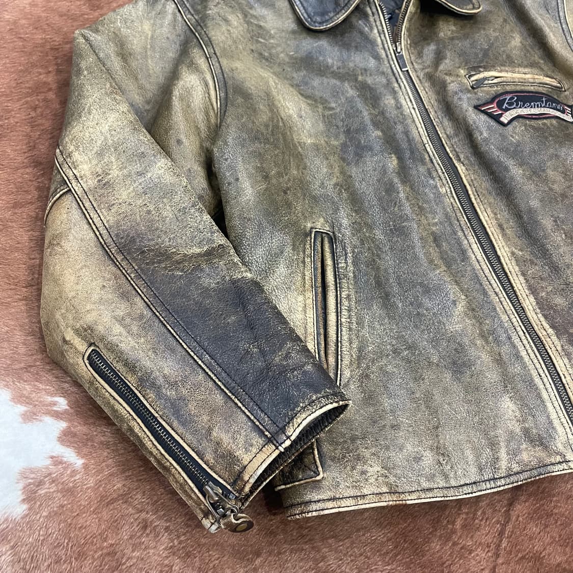 90's Vintage Cowhide Leather Jacket 상품이미지3