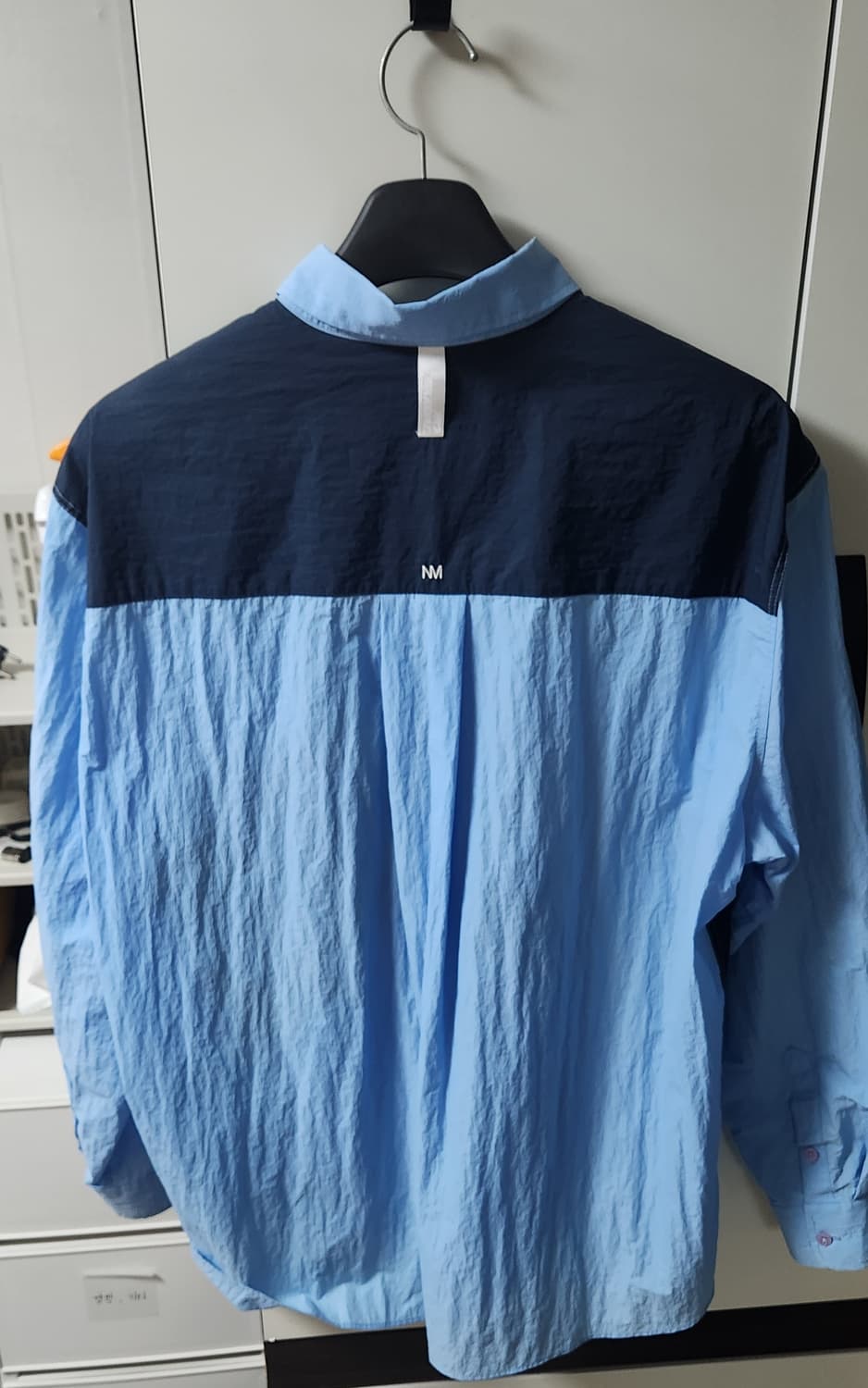 노매뉴얼 DCA NYLON SHIRTS - BLUE L사이즈 상품이미지5