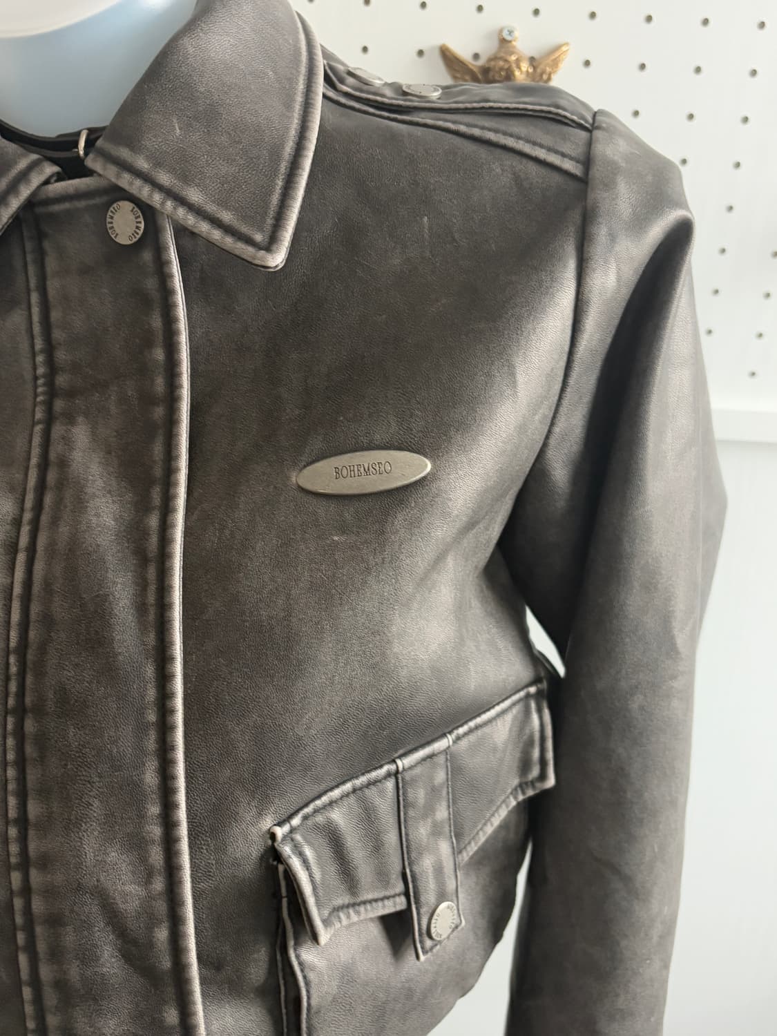 • Bohemian Seoul Leather Bomber Washed G 상품이미지6
