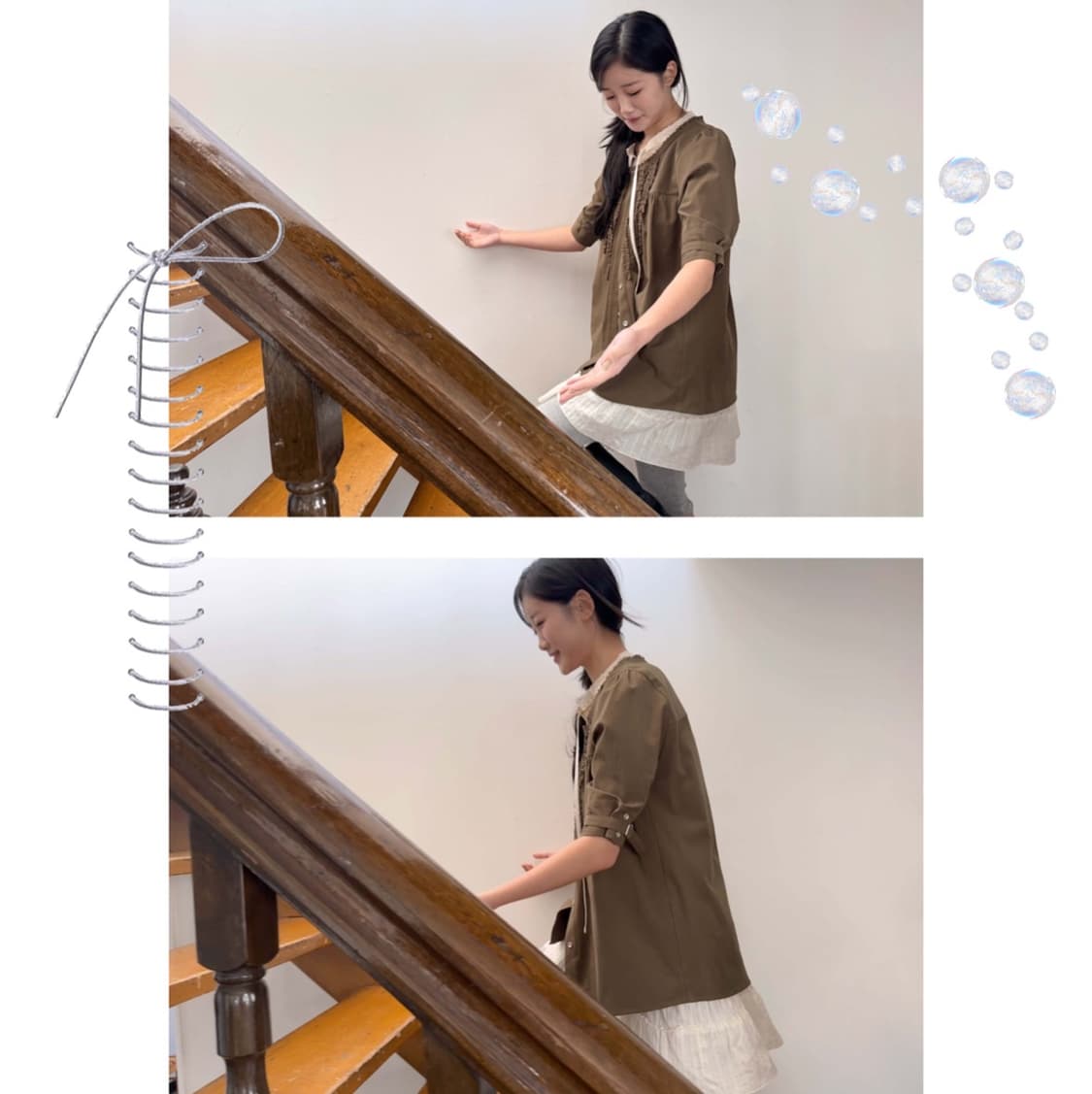 인앤양인하모니 모모 블라우스 카키 상품이미지5
