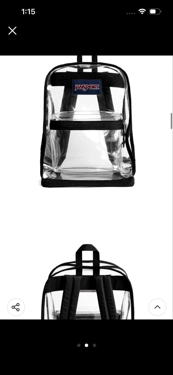 잔스포츠 jansport  남여공용 클리어 투명 백팩 상품이미지2