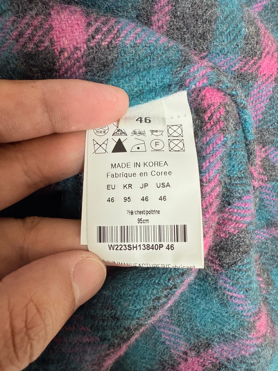 우영미 체크 셔츠 핑크(46) 상품이미지4