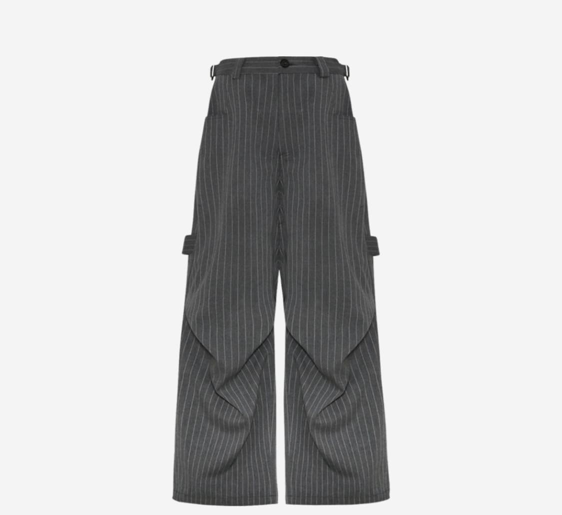 카미엔 배기 그레이 스트라이프 2사이즈 상품이미지1