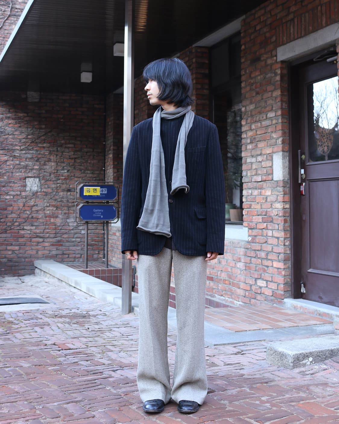 요지 야마모토 뿌르 옴므 니트 머플러 상품이미지3