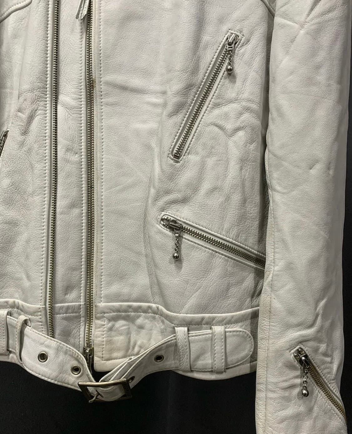 Red moon 쉽 스킨 벨티드 투웨이 라이더 재킷 상품이미지2