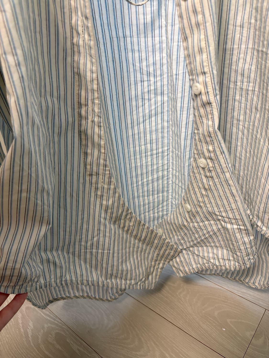 로우클래식 언발란스 스트라이프 셔츠 상품이미지3