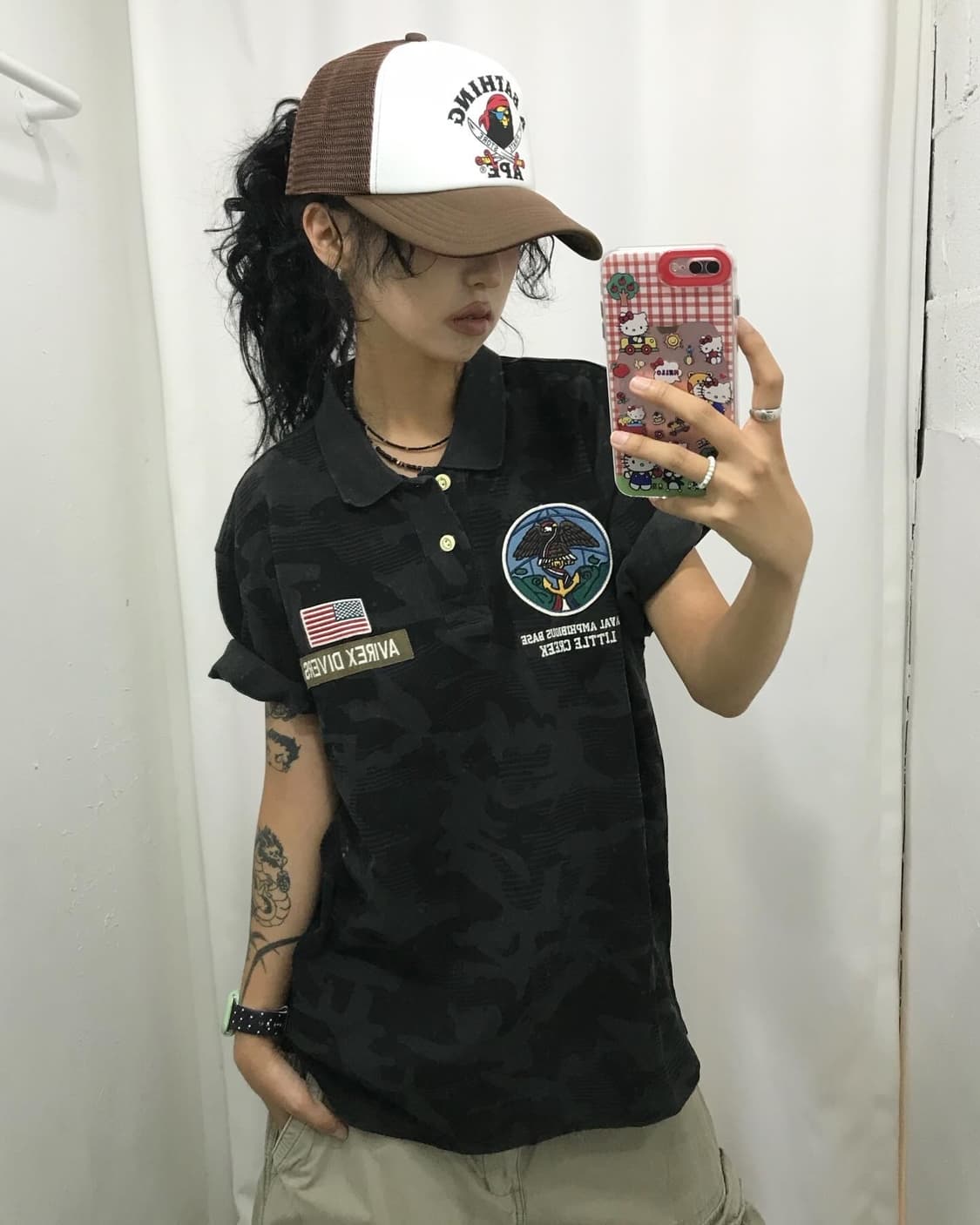 Avirex Embroidery Camo PK T-shirt 상품이미지3