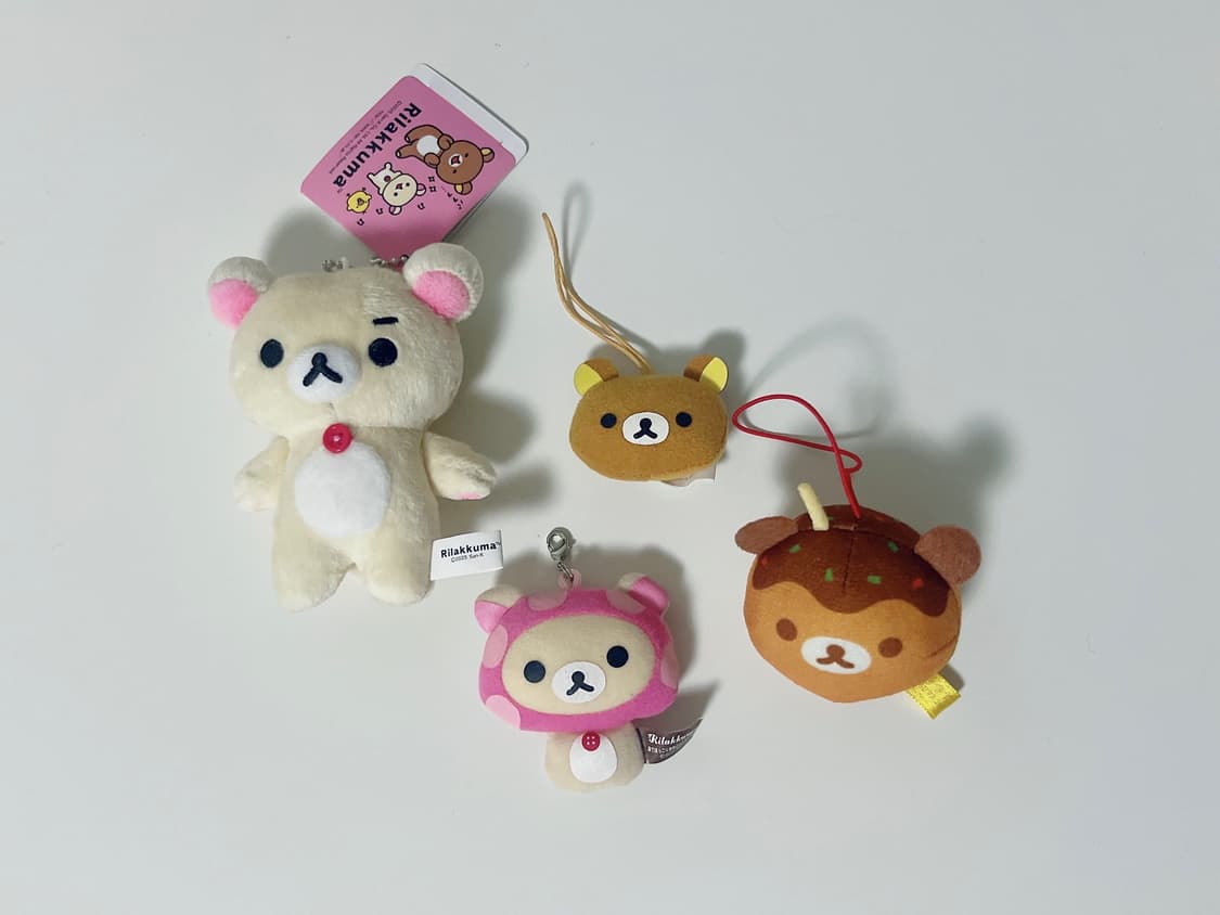 일괄 할인 버섯 코리락쿠마 인형 타코야끼 문어빵 리락쿠마 얼굴 눈썹 상품이미지1