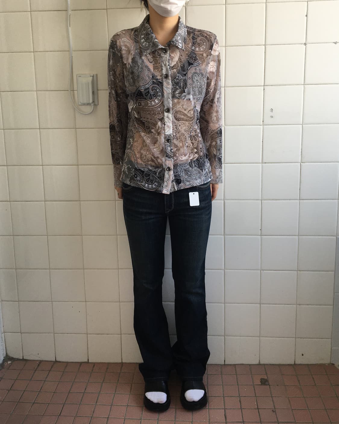 Paisley pattern mesh shirt 상품이미지1