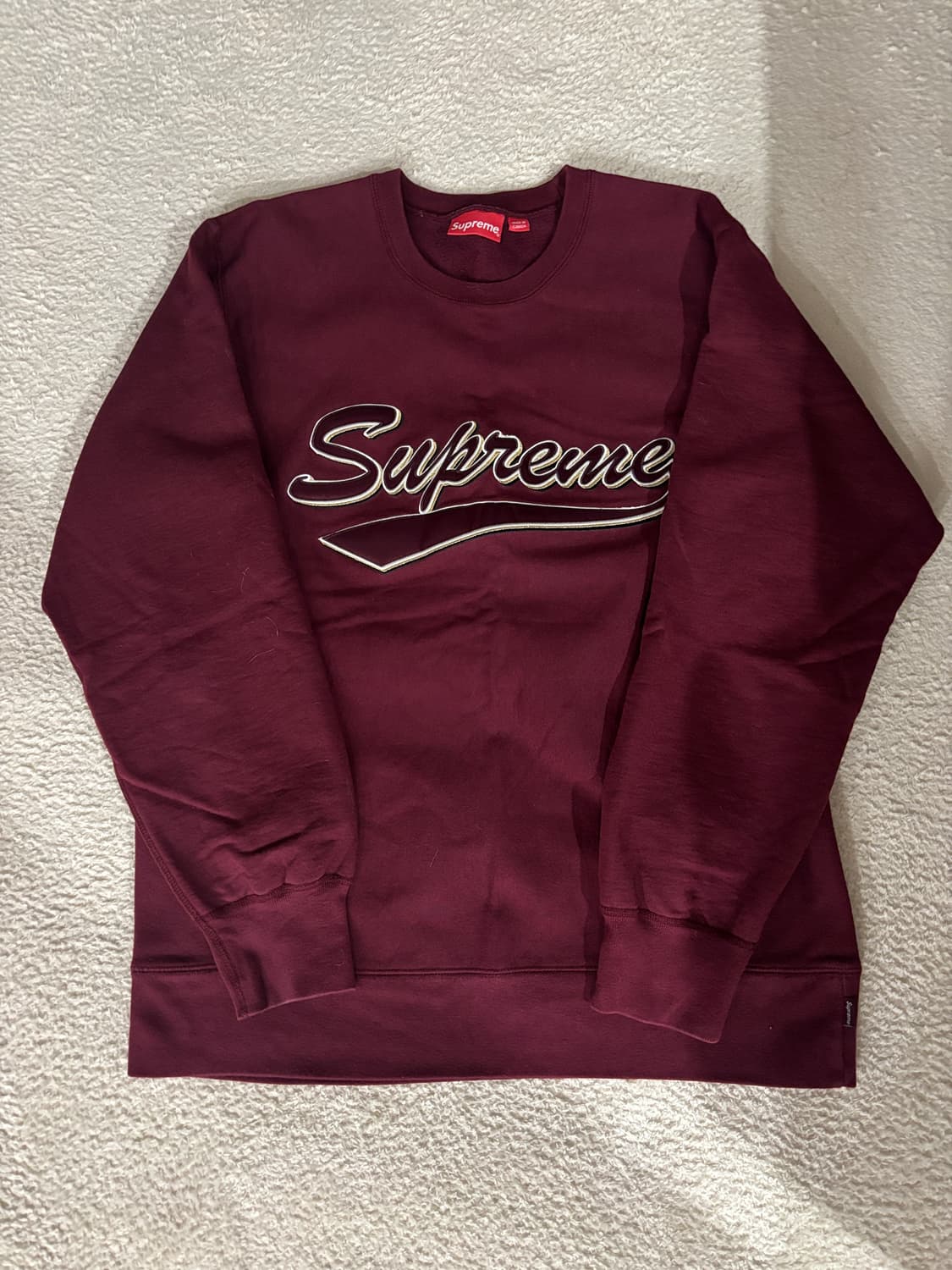 슈프림 버건디 맨투맨 XL 상품이미지1