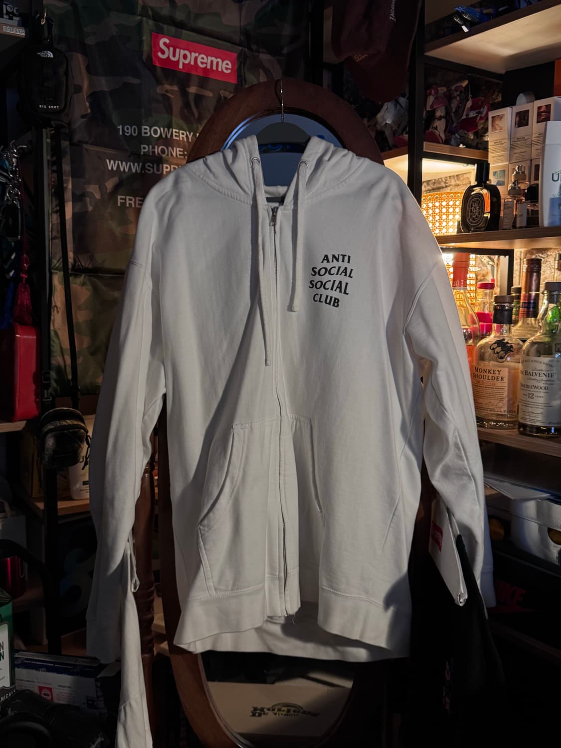Xl 안티소셜소셜클럽 마초이즘 후드 집업 화이트 상품이미지1