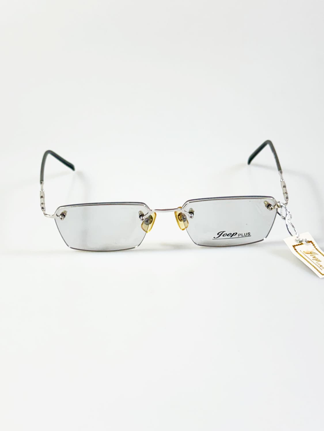 JEEP PLUS 실버 메탈 반무테 스퀘어 빈티지 안경 상품이미지2