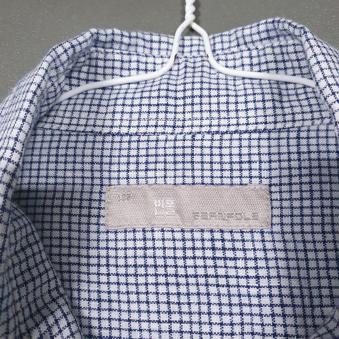 105 (XL) 빈폴 신형 20ss 화이트 린넨 미니 윈도우 체크 셔츠 상품이미지6