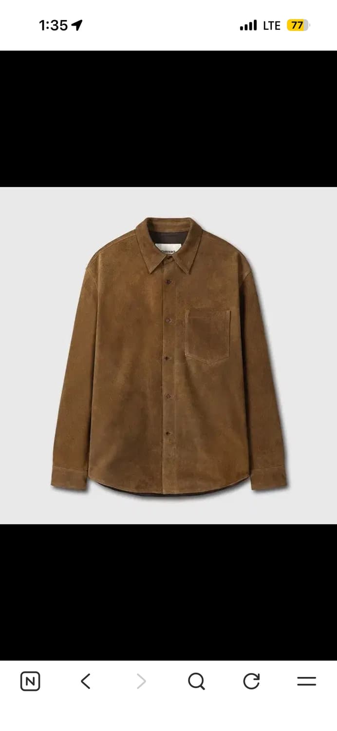 토니웩24fw  스웨이드 카멜 셔츠 m 상품이미지1