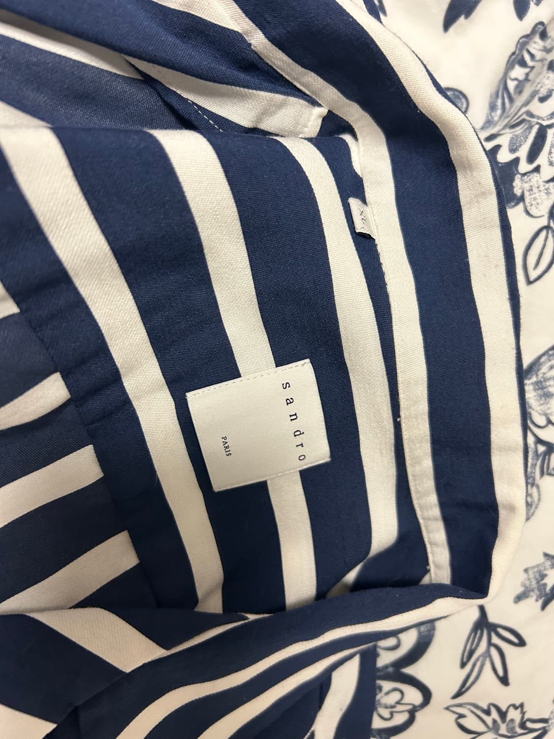 100) Sandro homme - 네이비 스트라이프 셔츠 상품이미지3