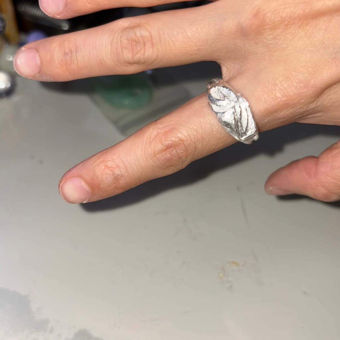 실버 볼드 아프리칸 심볼 반지 상품이미지4