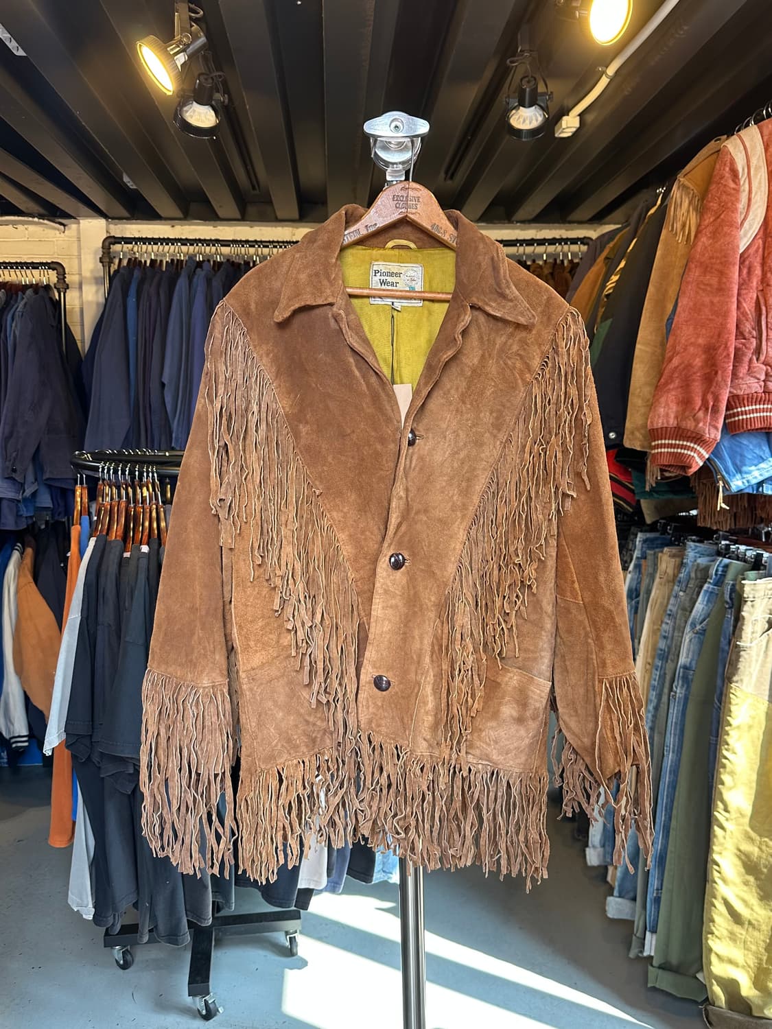 80s 헤비리얼레더 스웨이드 웨스턴 프린지 자켓 상품이미지1