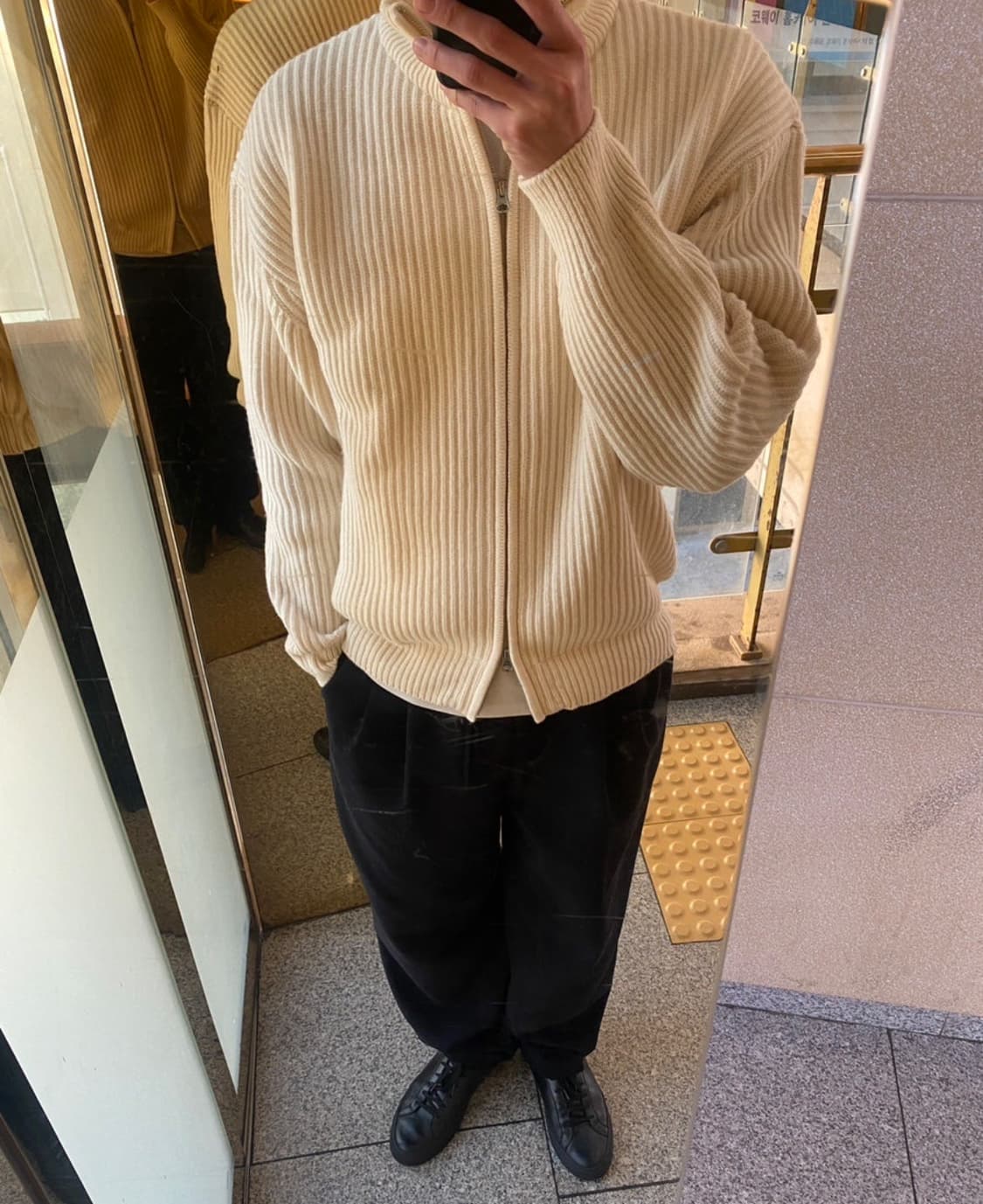 아모멘토 full needle blouson ecru M 상품이미지2