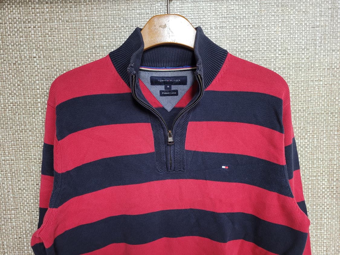 M 95~100사이즈 타미힐피거 하프 집업 니트 빈티지 아메카지 상품이미지2