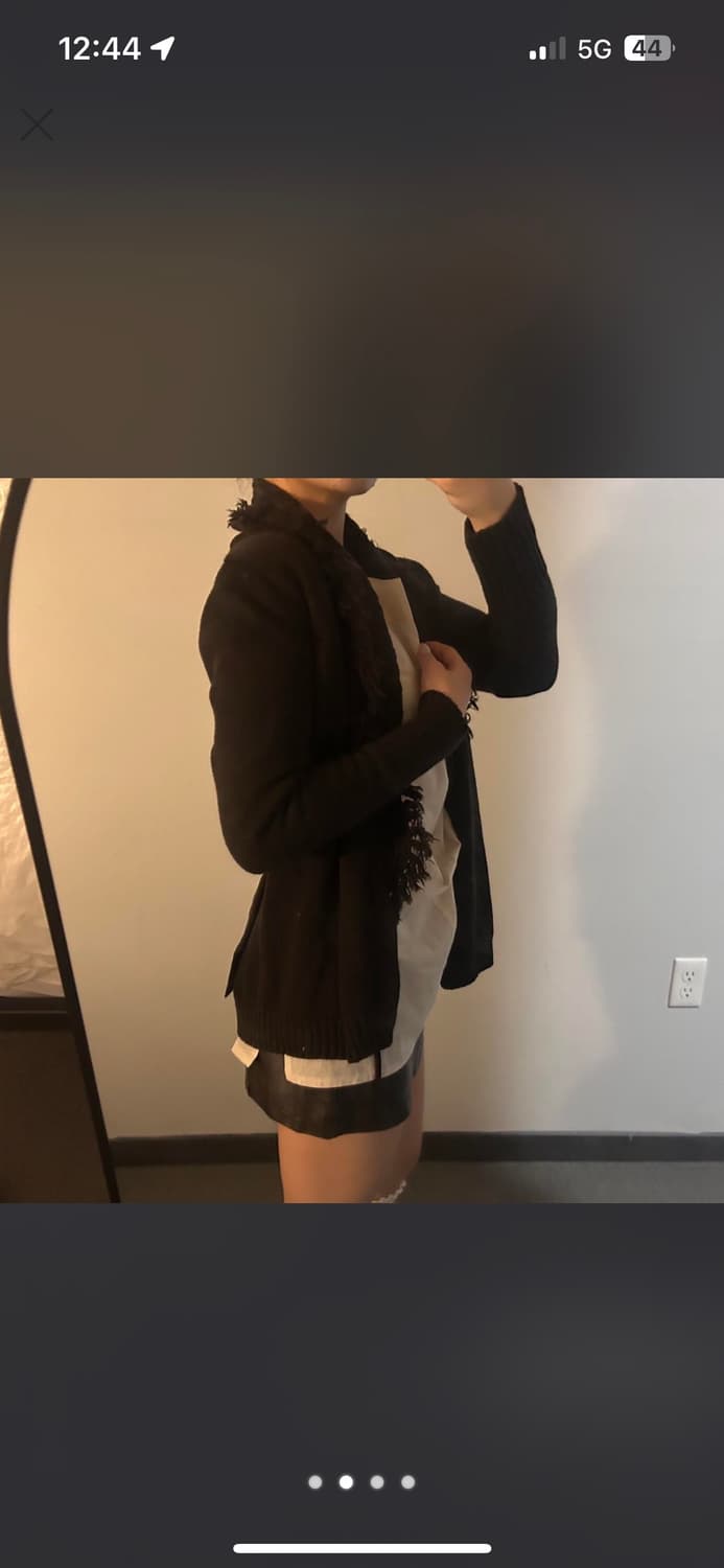 빈티지 러플 브라운 가디건 상품이미지3