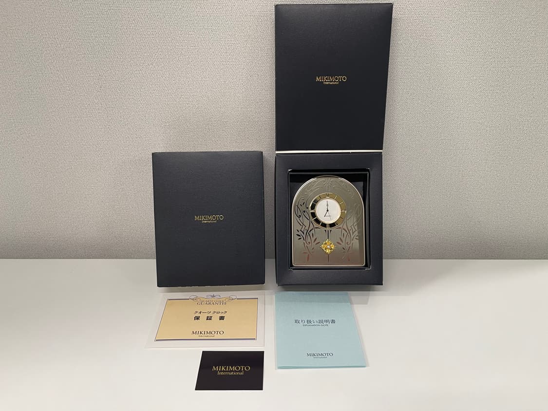 미키모토 펄 진주 아치형 쿼츠 탁상시계 C MIKIMOTO 상품이미지8