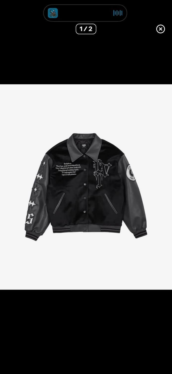 러브이즈트루 바시티 자켓 차콜 상품이미지1