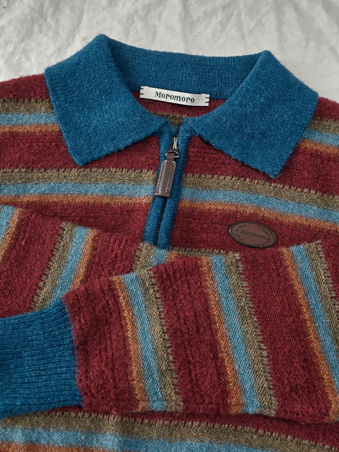 Moromoro 모로모로 스트라이프 크롭 니트 상품이미지3