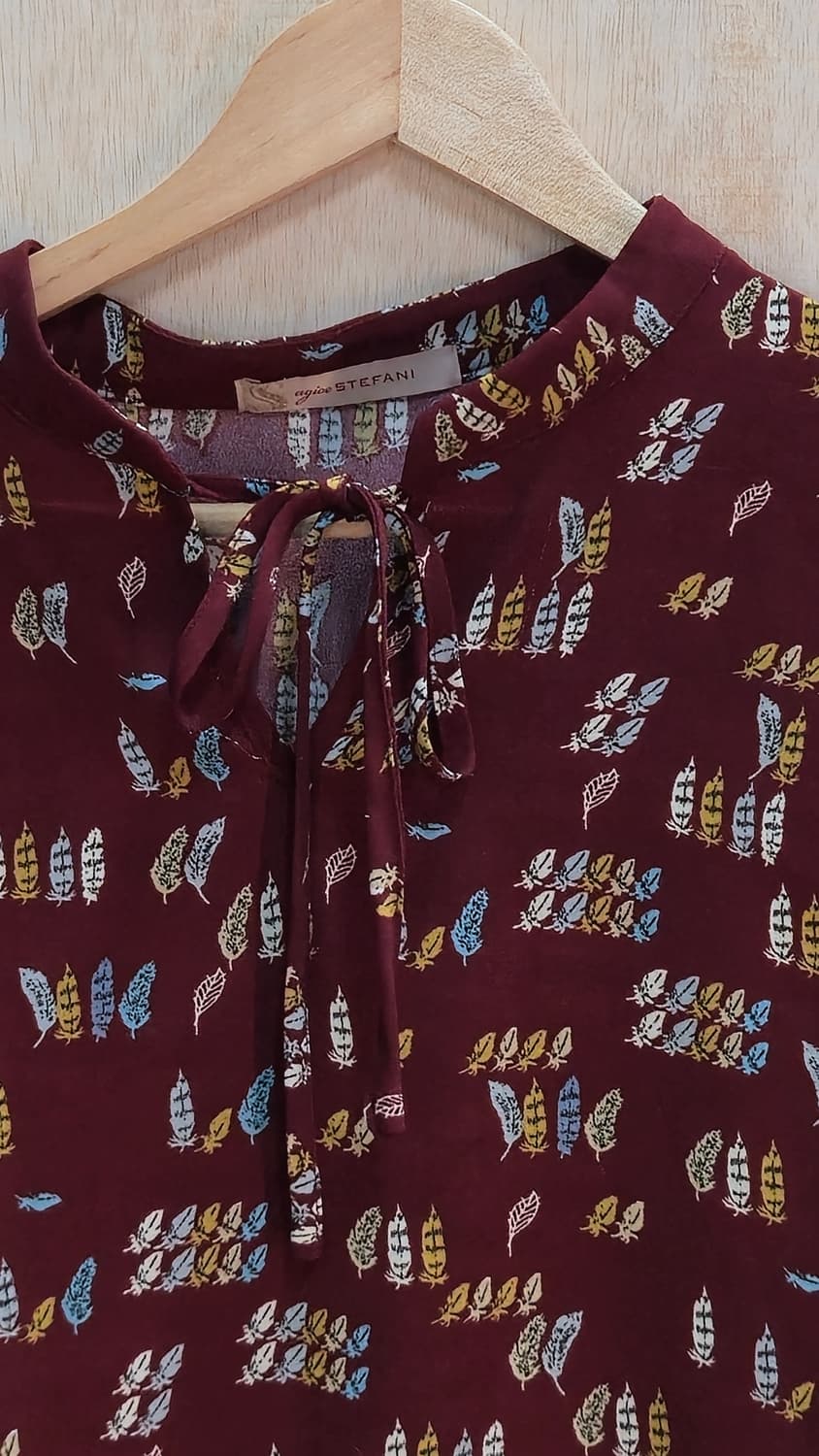 레드 패턴 블라우스  상품이미지2