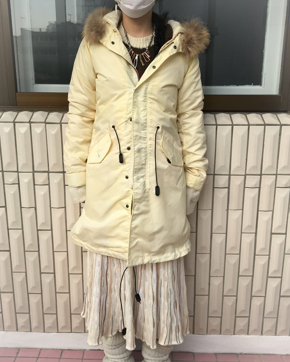 Fake fur hood jacket 상품이미지1