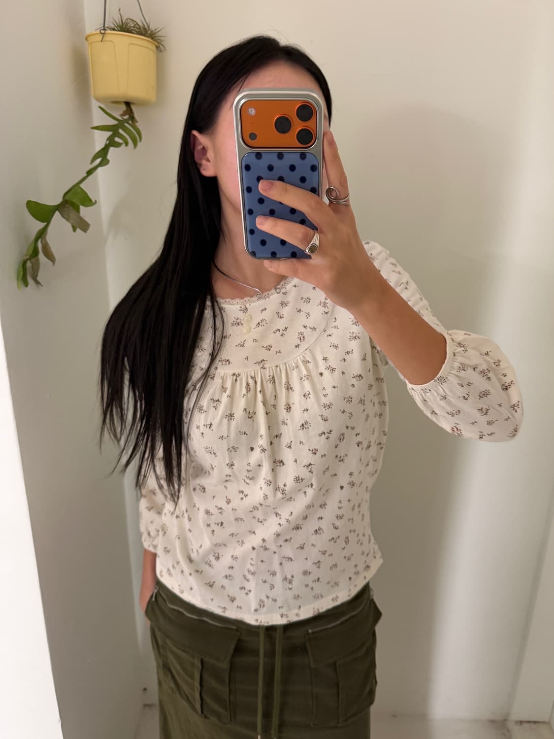 일본빈티지 플라워 잔꽃 롱슬리브 상품이미지2