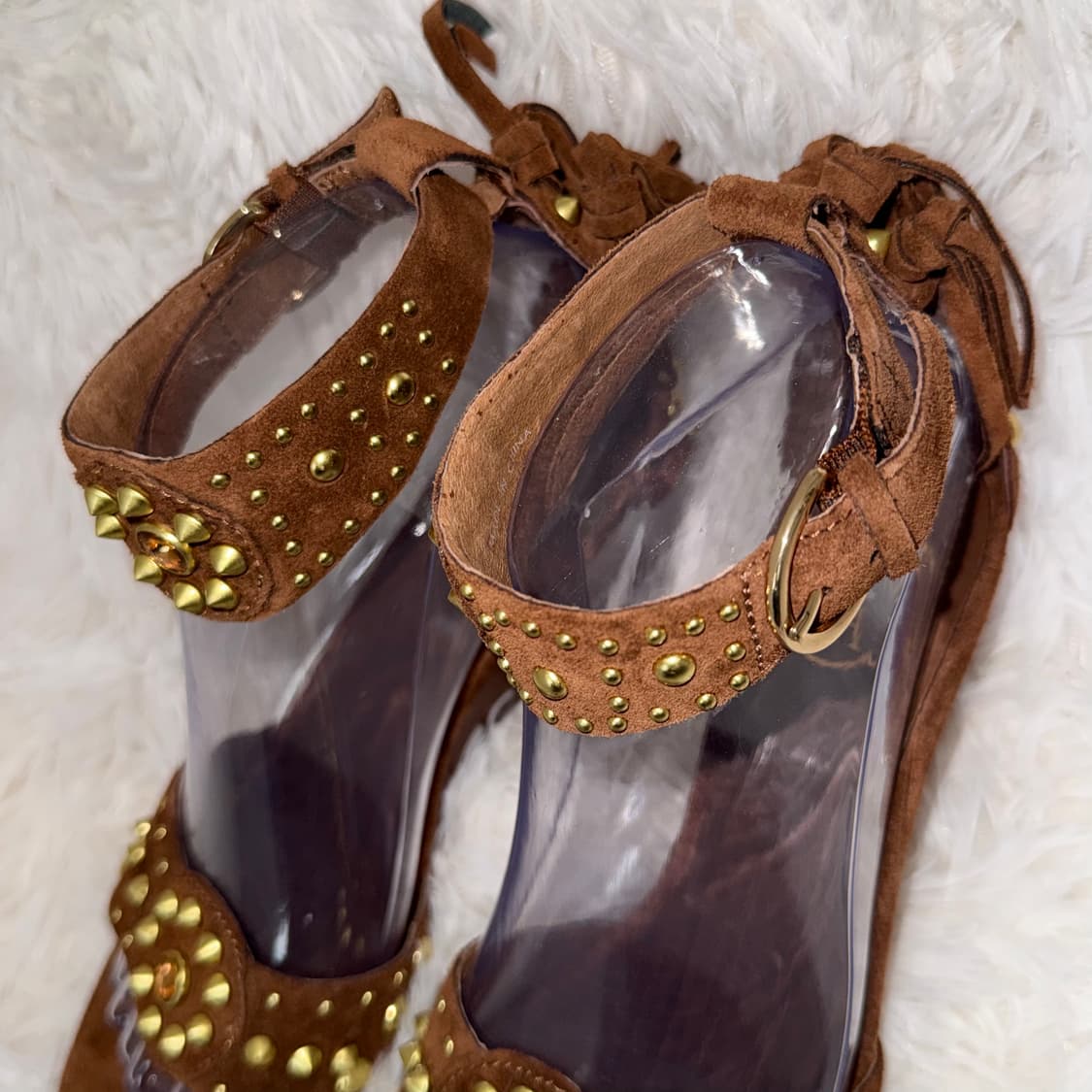 230 Ash 아쉬 스터드 브라운 스웨이드 웨지 샌들 상품이미지3