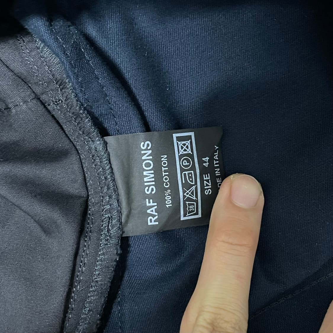 라프시몬스 14aw 스털링루비 abus lang 카모 그린패치 진 상품이미지5