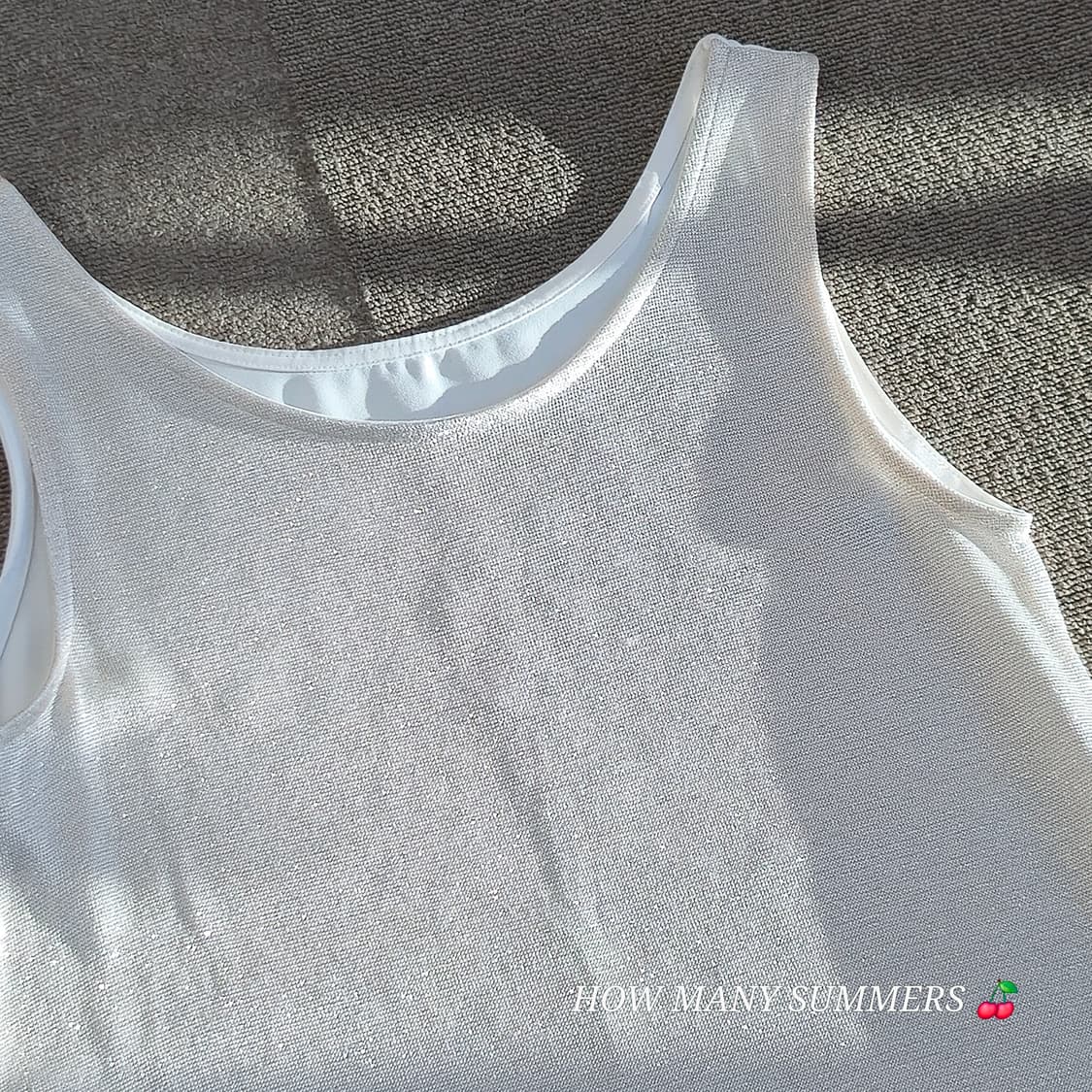 슬리브리스 글리터 아이보리/화이트 여름 상품이미지7