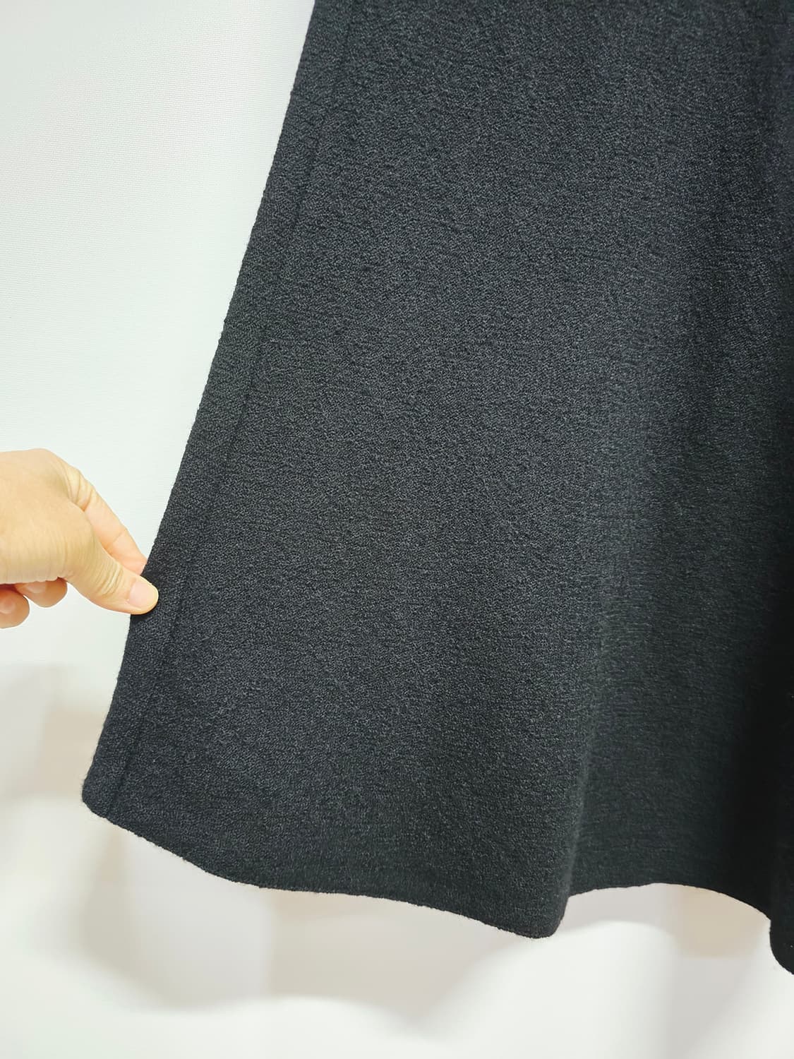 한섬 랑방 블랙 플레어 롱 스커트 모100% 상품이미지4