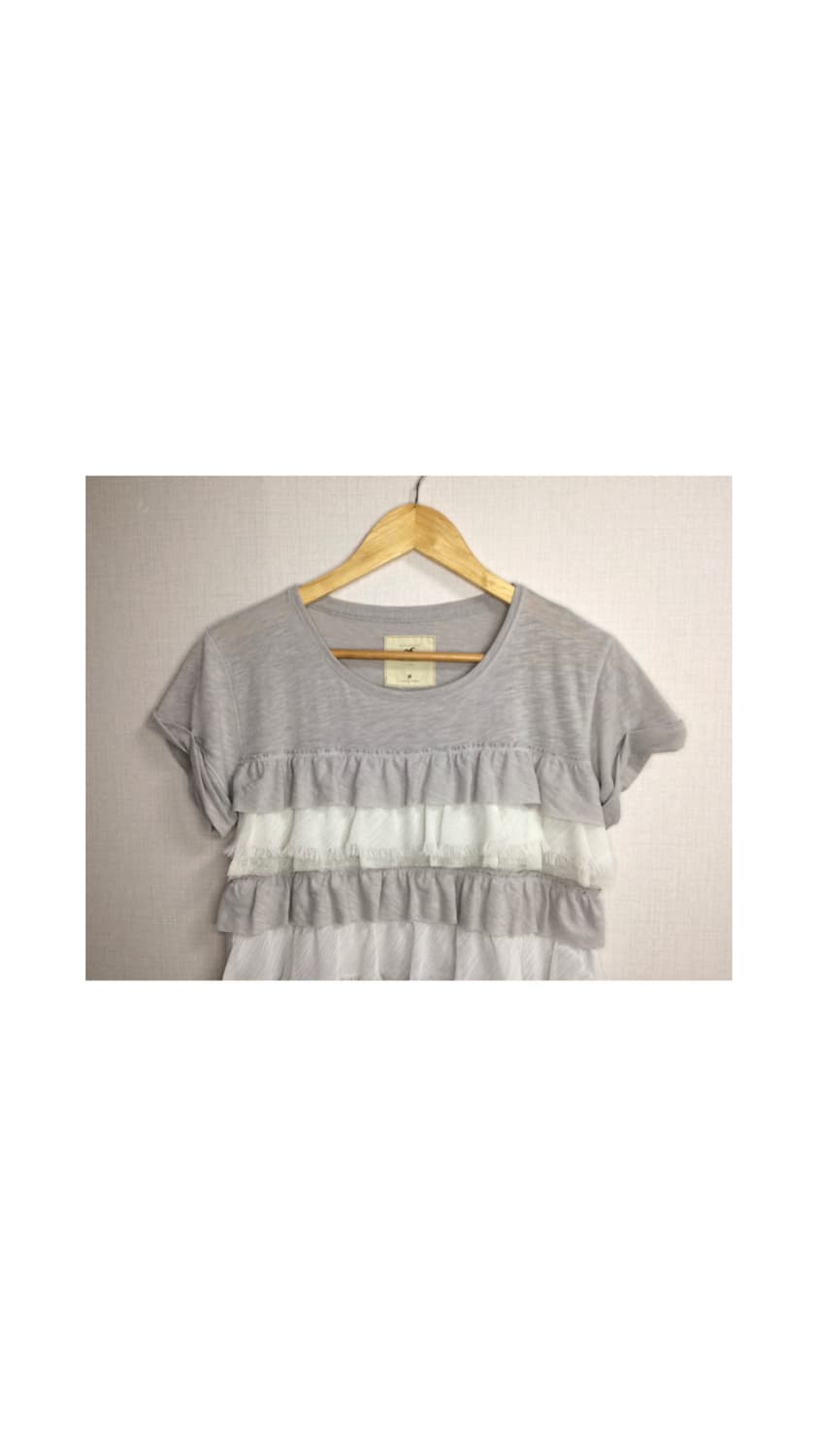 Hollister 홀리스터 그레이 프릴 반팔 티셔츠 상품이미지2