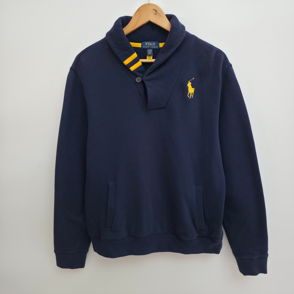 [M] 폴로 랄프로렌 네이비 숄카라 맨투맨 신형 큐알택 상품이미지1