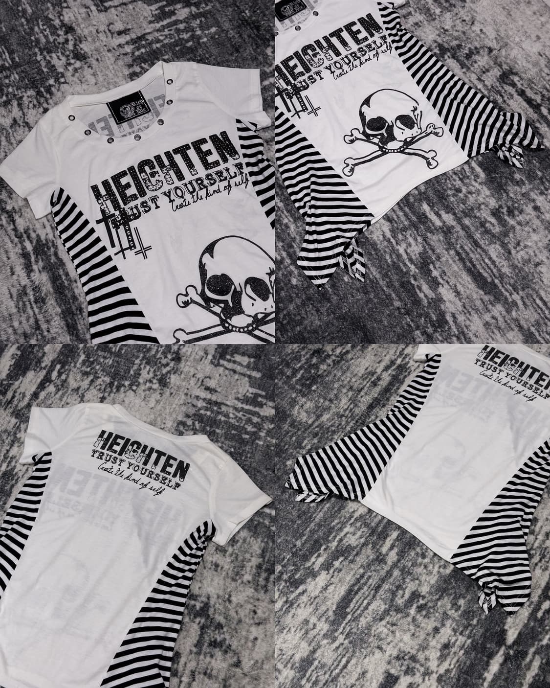 {RICH OR DIE} Skul Stripe Asymmetric Top 상품이미지5