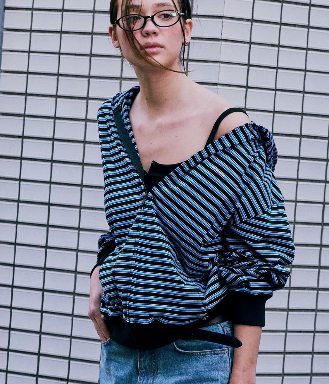 로우클래식 STRIPED ZIP-UP(택달림 상품이미지2