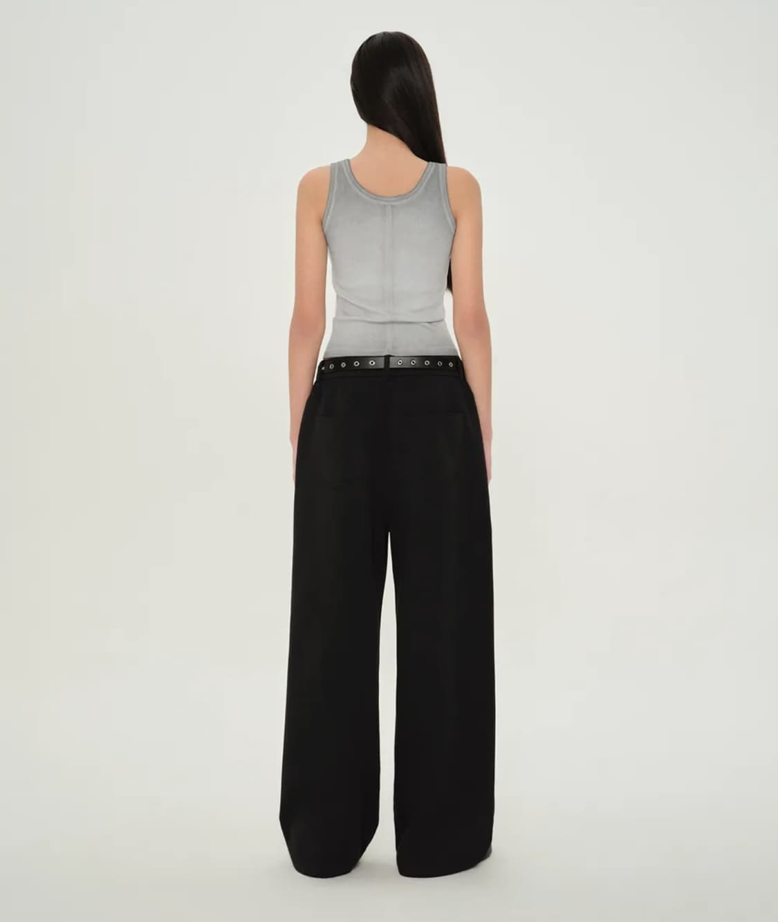 무탠다드 더블 니트 데님 디테일 와이드 스웨트 팬츠 상품이미지1