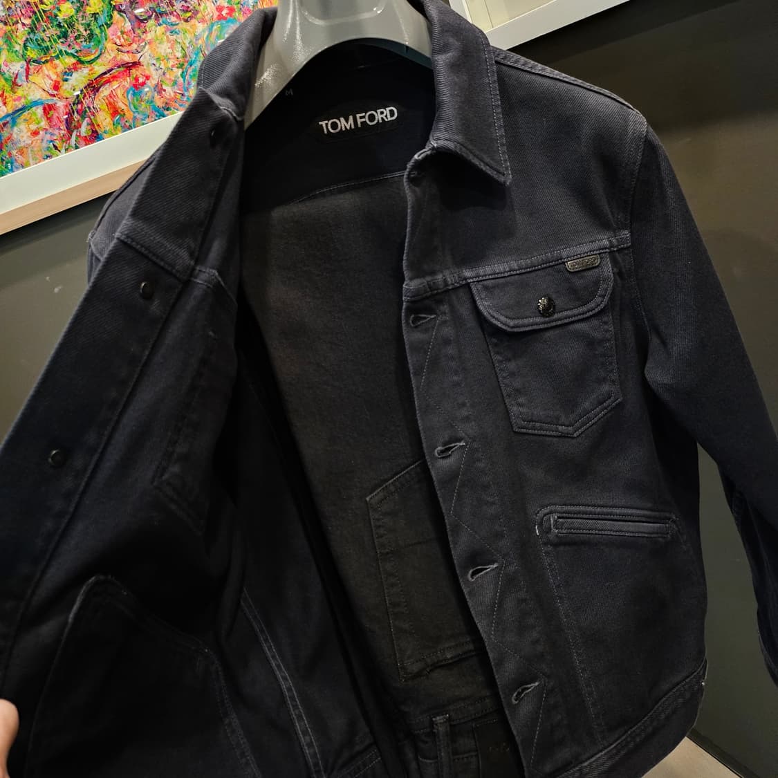 톰포드 가죽 패치로고 블랙 컬러 데님 셋업 상품이미지5