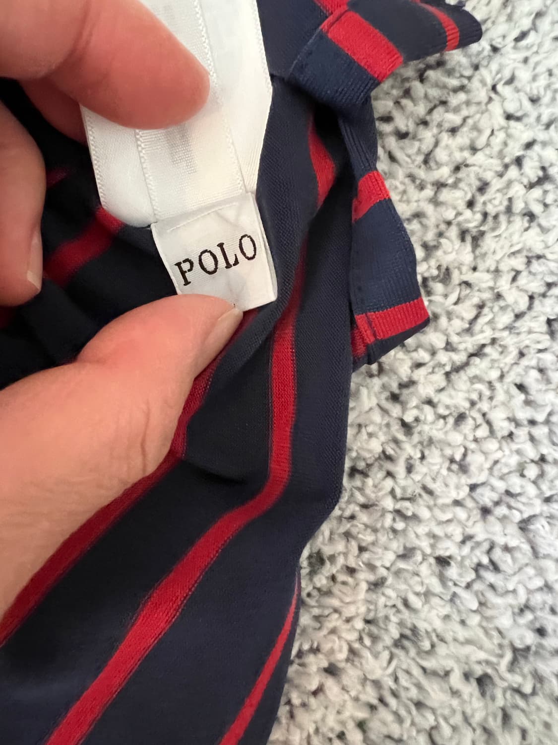 폴로 랄프로렌 네이비와 레드 가로 스트라이프 상품이미지6
