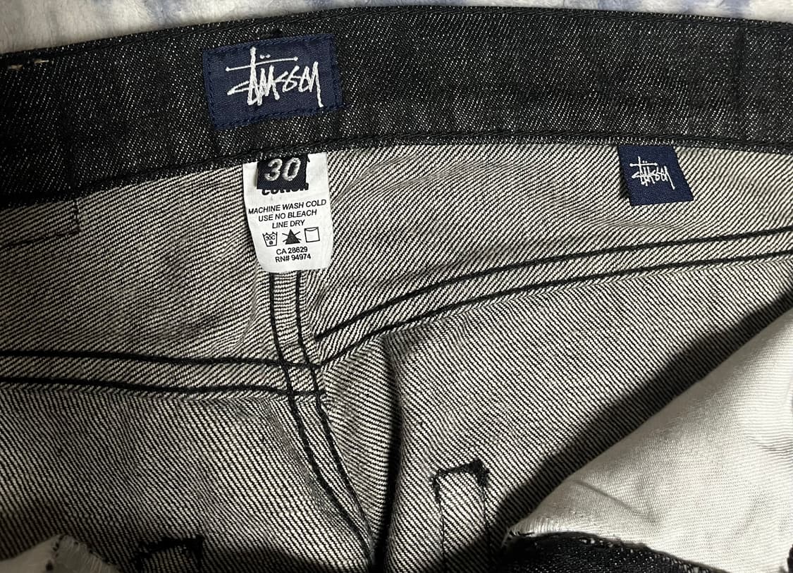 2000s 스투시 USA 메이드 블랙 데님 팬츠 데드스탁 흑청 501 상품이미지4