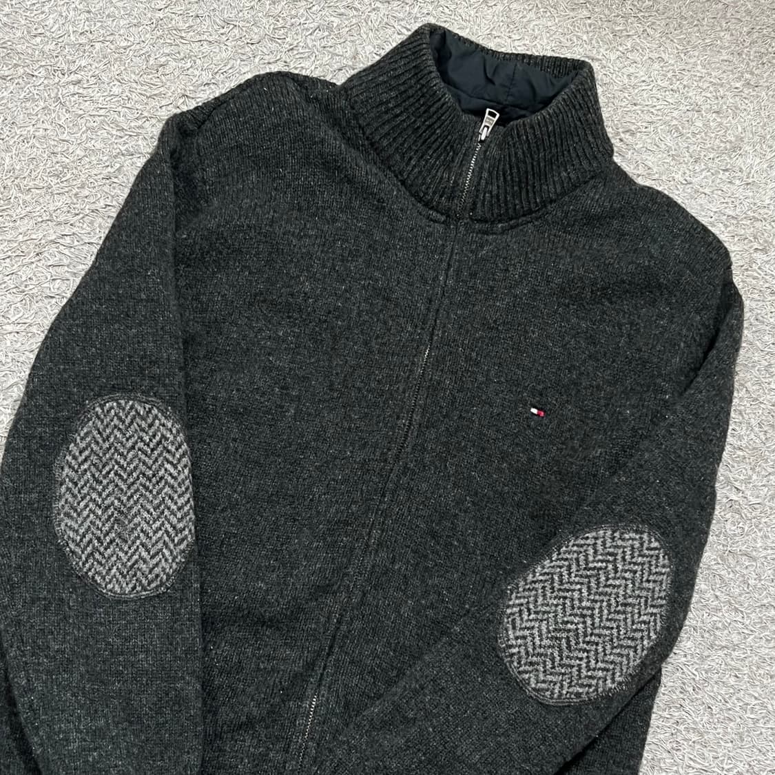 [95-100] 타미힐피거 누빔 니트집업 상품이미지2