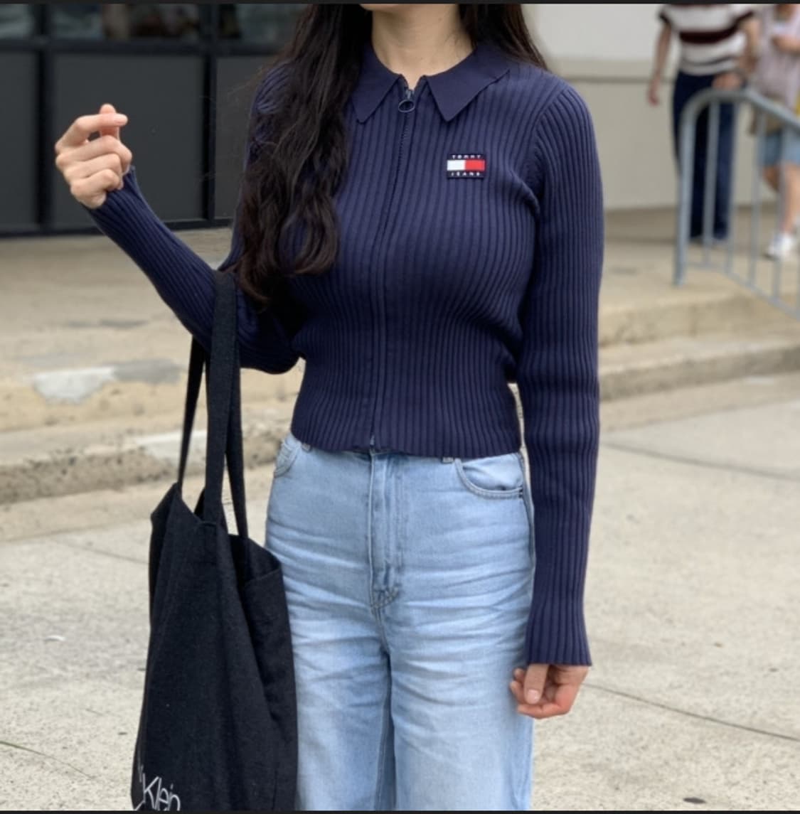 [M] 타미진스 골지 슬림 크롭 니트집업 가디건 상품이미지3