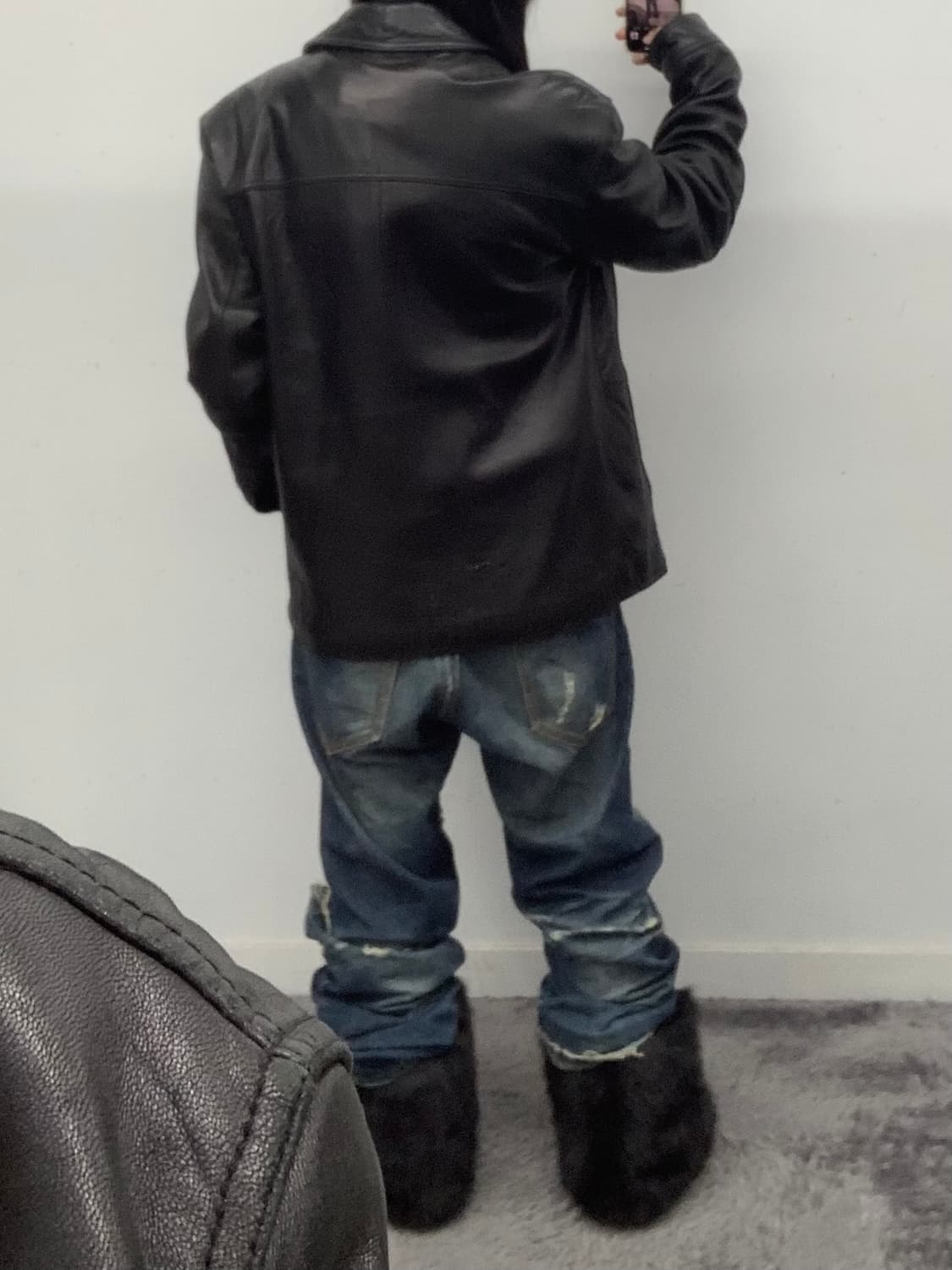 캘빈클라인 램스킨 00s 싱글 바이커 상품이미지5