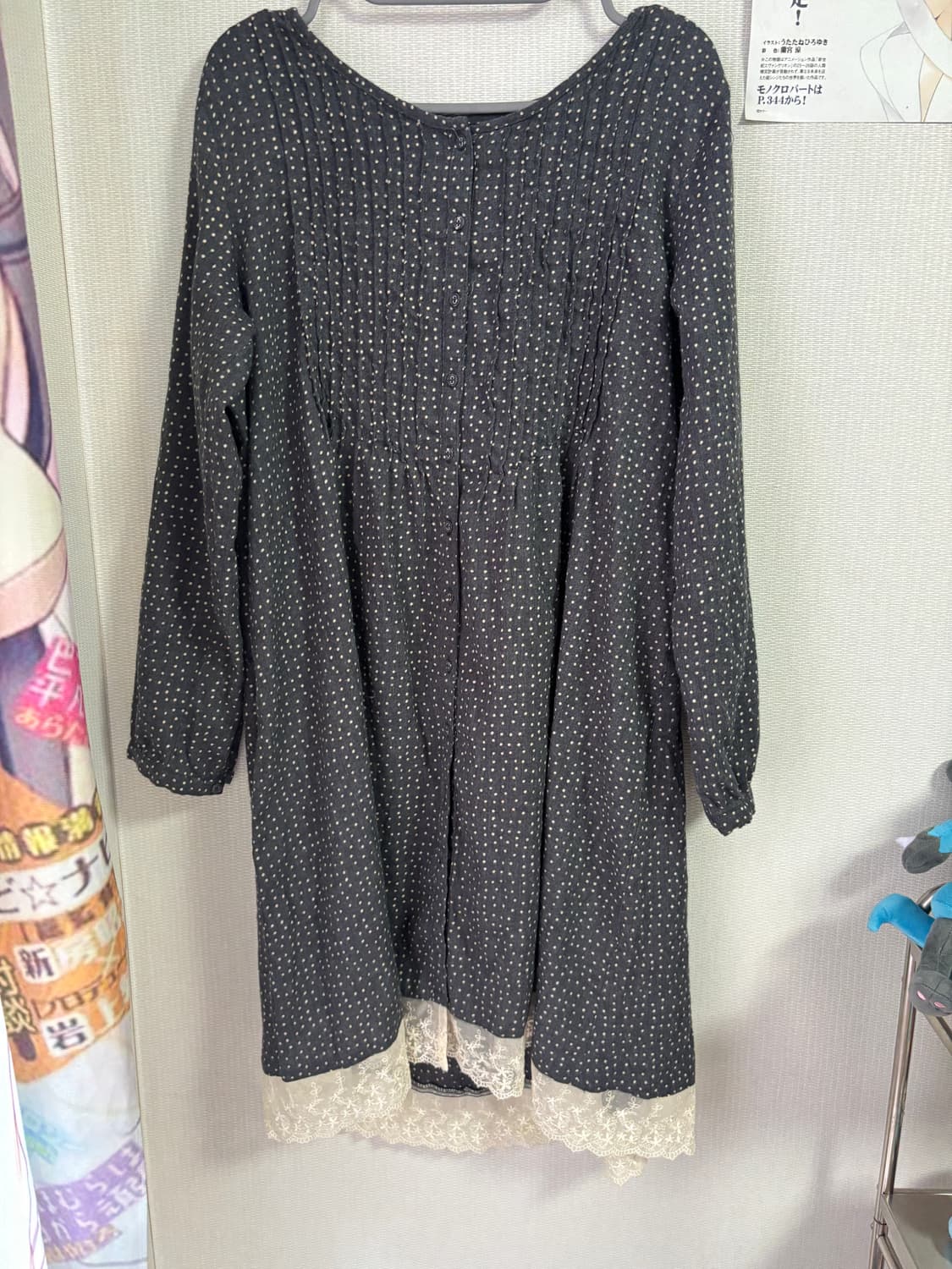 모리 하구미 줄무늬가디건+도트 원피스 세트 상품이미지7