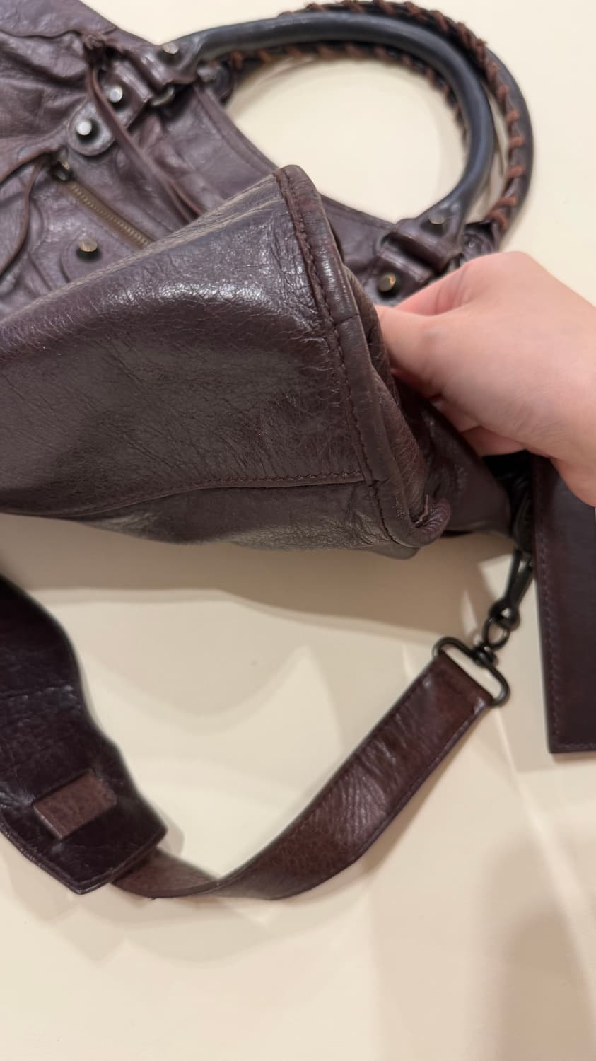 발렌시아가 클래식 시티백 모터백 브라운 미디움 상품이미지6